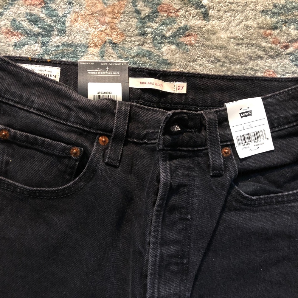 Levi's Ribcage Bootcut Jeans Black Size 27 NWT